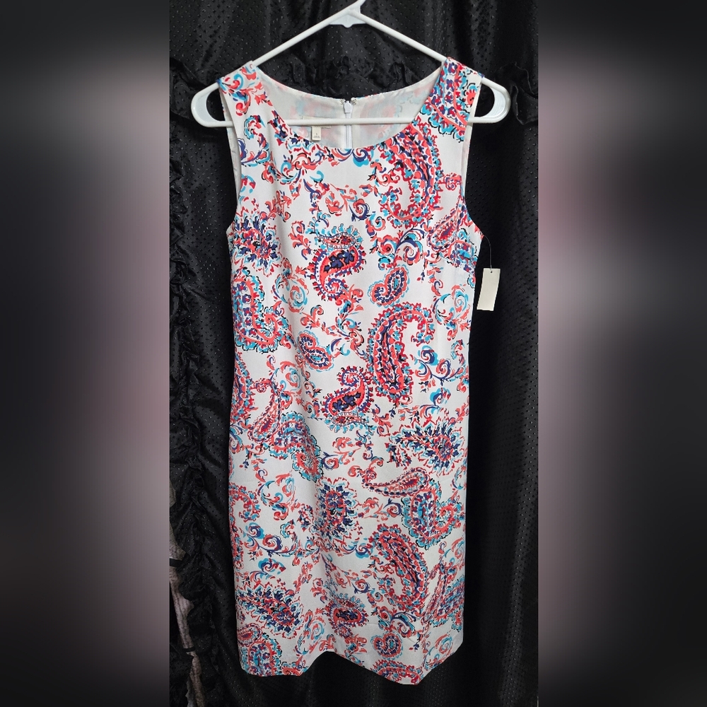 Talbots Paisley Print Midi Length Dress Size 6 - Picture 2 of 8